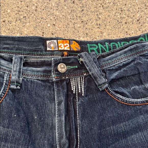 AKADEMIKS Baggy Y2K Hip Hop Streetwear Dragon Embroidery Tiger Patch Jorts Short - Picture 9 of 17